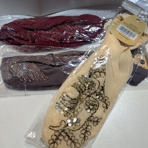 Anemone Elegant Beaded Hairbands - Maroon, Gray, Beige
